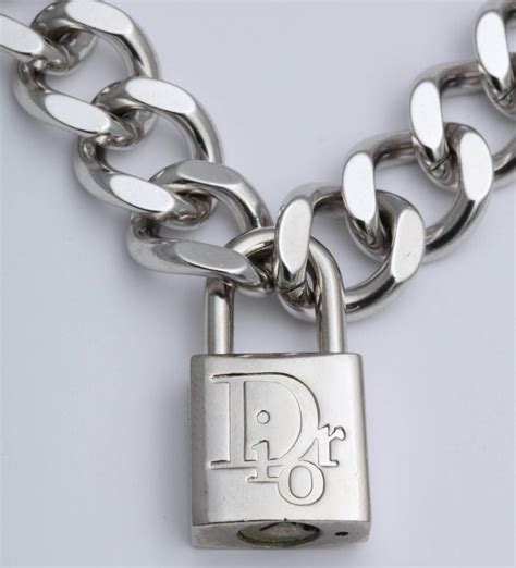 lock chain necklace dior|christian dior necklace chain.